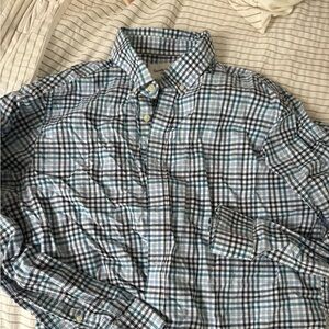 Goodfellow & Co Teal and Black Checkered Shirt